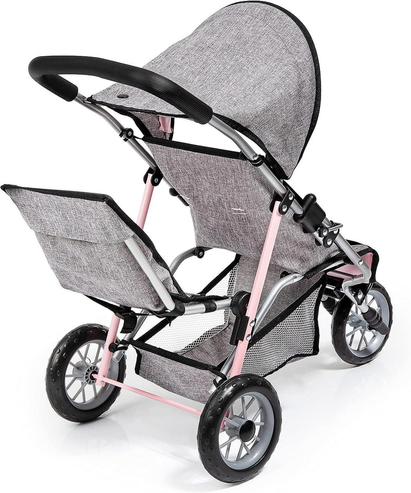 Bayer Design - Duo - Twin 3 Wheels Dolls Pram - Butterfly - Limolin 