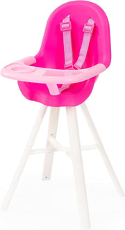Bayer Design - Plastic High Chair - Pink - Integrated Dining Plate, Seat Belt, Accessories for Baby Dolls up to 18? - Pink - Age 3+ - Limolin 