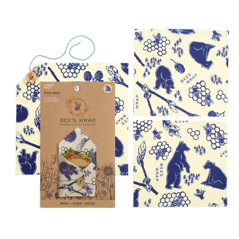 Bees Wrap - Bee's & Bears Lunch Pack 3/St Assorted Sizes - Limolin 