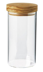 Berard - Glass Jar w/Lid 10x20cm /4x10", 0.9L/30oz Olivewood - Limolin 
