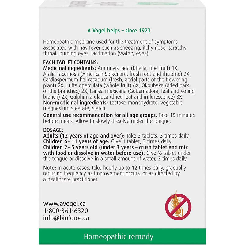 BioForce - AVogel Remedies - Allergy Relief - Allergies - 120 Tabs - Limolin 