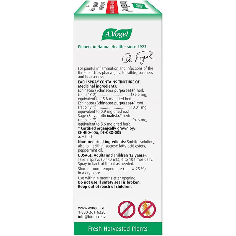 BioForce - AVogel Remedies - Echinaforce Sore Throat Spray - Cold & Flu - 30ml - Limolin 