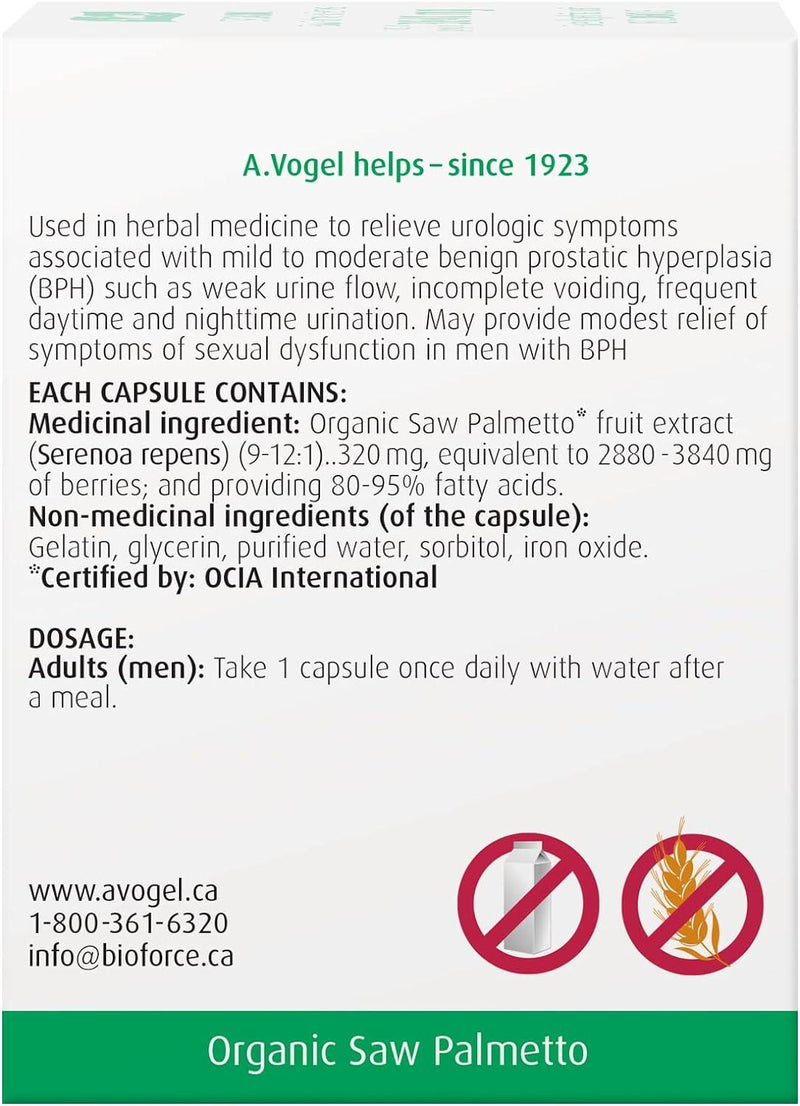 BioForce - AVogel Remedies, PROSTATE 1 - PROSTATE, 30 CAPS - Limolin 