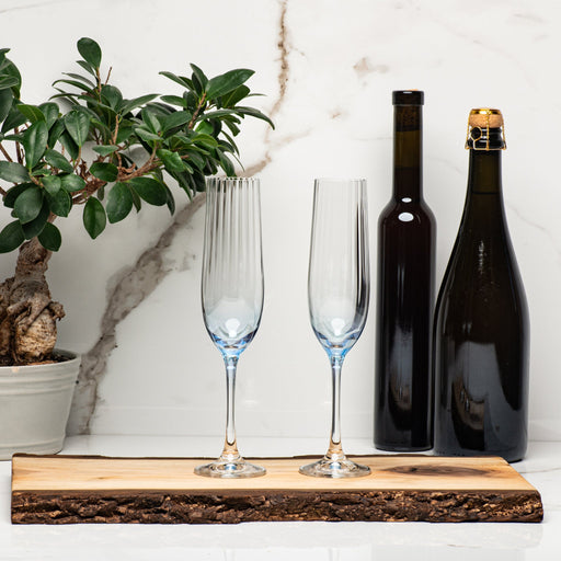 Bohemia Crystal - Lustre Champagne Flute Ceylon Blue - Limolin 