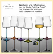 Bohemia Crystal - Rainbow Fresh Wine 600ml (Set of 6) Assorted - Limolin 