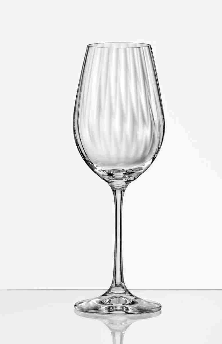 Bohemia Crystal - Waterfall Optic Wine (Set of 6) 350ml - Limolin 
