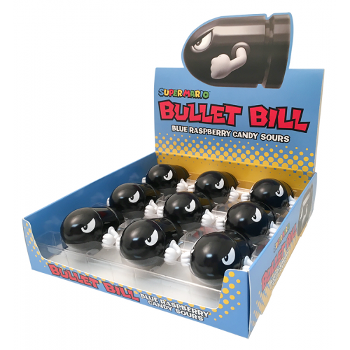 Boston America - NINTENDO - SUPER MARIO - BULLET - BLUE RASPBERRY SOURS CANDY - CDU - Limolin 