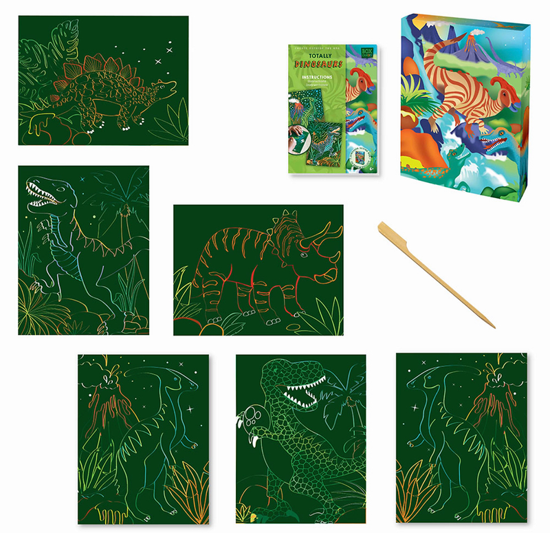 Box Candiy - Totally Dinosaurs - Scratch Art Set - Limolin 