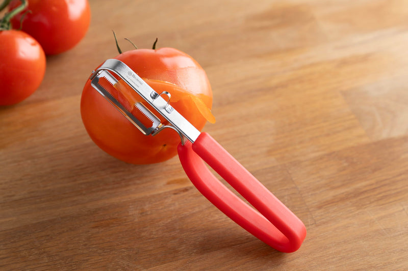 Browne - Straight Peeler - Serrated Blade,6.5x1.2x0.4"/16.5x3x1cm, Red - Limolin 