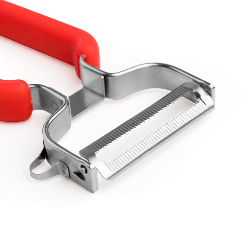 Browne - Y Peeler - Serrated Blade, 4.8"x2.2x0.4"/12.2x5.6x1cm, Red - Limolin 