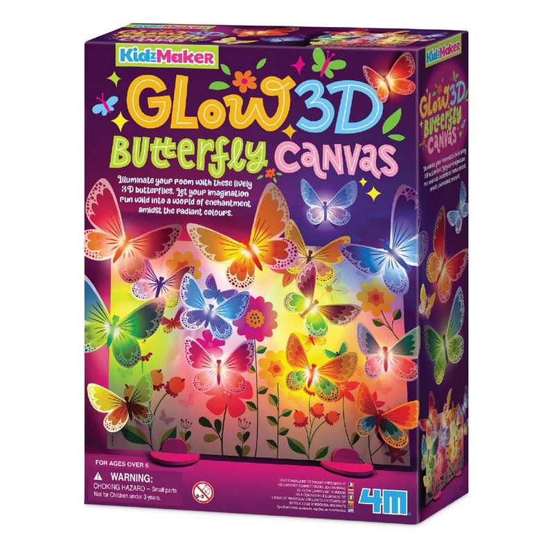 4M - KidzMaker - Glow 3D Butterfly Canvas