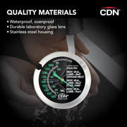 CDN - Therm Dial Cooking Meat/Poultry Glow Ovenproof ProAccurate Silver - Limolin 