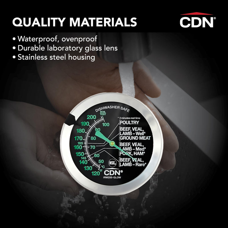 CDN - Therm Dial Cooking Meat/Poultry Glow Ovenproof ProAccurate Silver - Limolin 