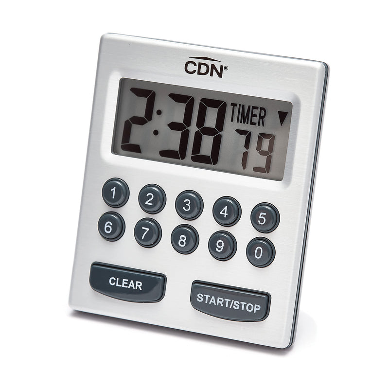 CDN - Timer Digital Direct Entry Big Digits 10hr (hr/mn/sc Scale) Silver - Limolin 