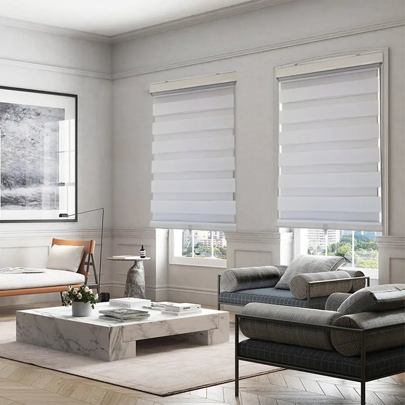 ITY Olivia Stone CDNW-1 Cordless Zebra Blind, 72 × 84 in, White