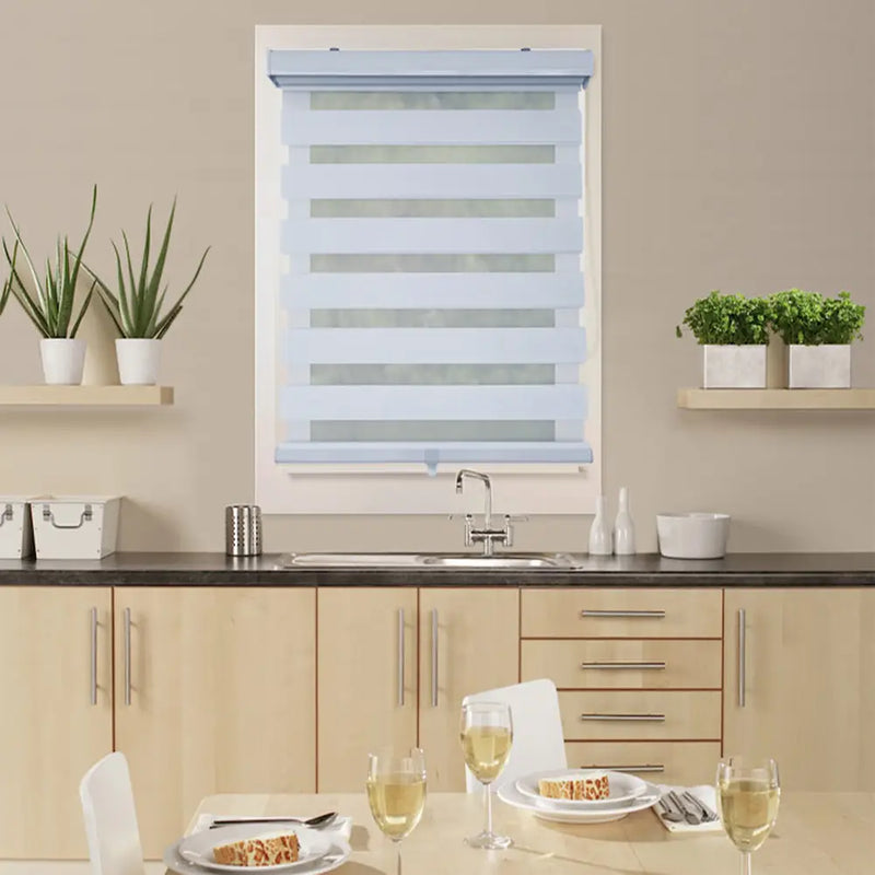 ITY Olivia Stone CDNW-1 Cordless Zebra Blind, 72 × 84 in, White