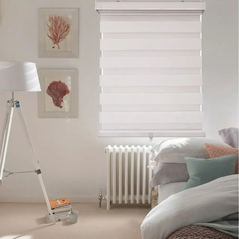 ITY Olivia Stone CDNW-1 Cordless Zebra Blind, 72 × 84 in, White