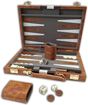 CHH Games - Backgammon - 11 Inch Vinyl Brown & White Backgammon - Limolin 