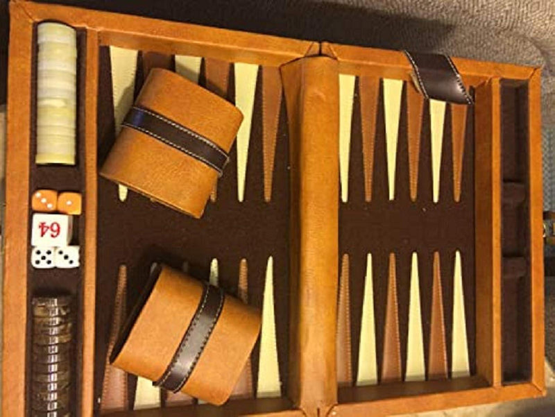 CHH Games - Backgammon - 18 Inch Brown/Tan Backgammon Set - Limolin 