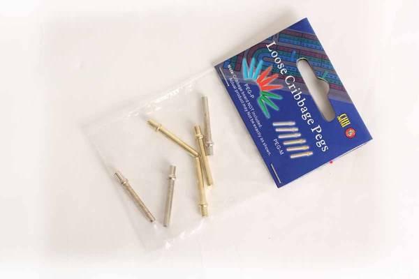 CHH Games - Cribbage - 6 Pc/Set Metal Pegs (2 Colors) - Limolin 