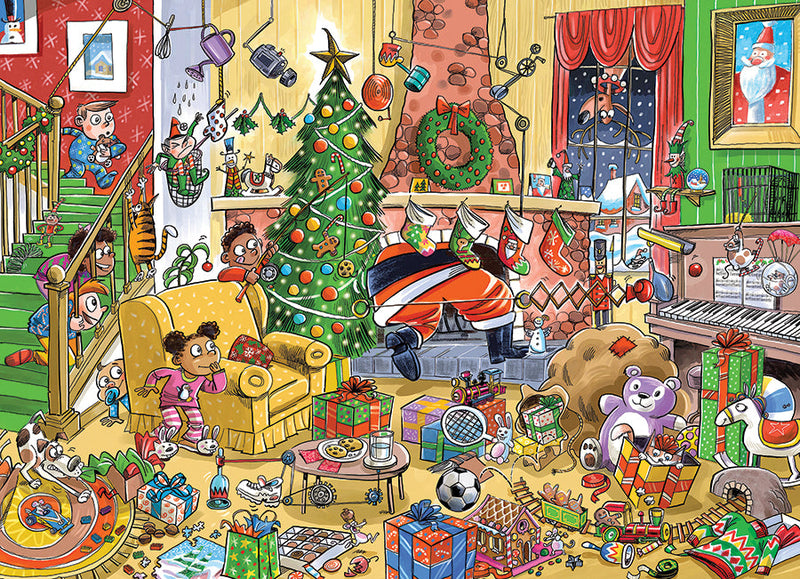 Cobble Hill - DoodleTown: Catching Santa (1000-Piece Puzzle) - Limolin 