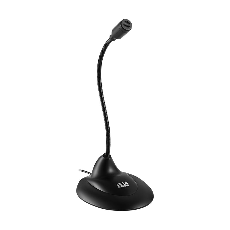 Adesso - Microphone Gooseneck Omni Directional USB Noise Reduction On/Off Switch PC/Mac - Black