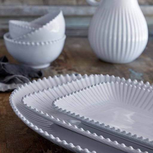 Costa Nova - Pearl White Rect. platter large - Limolin 