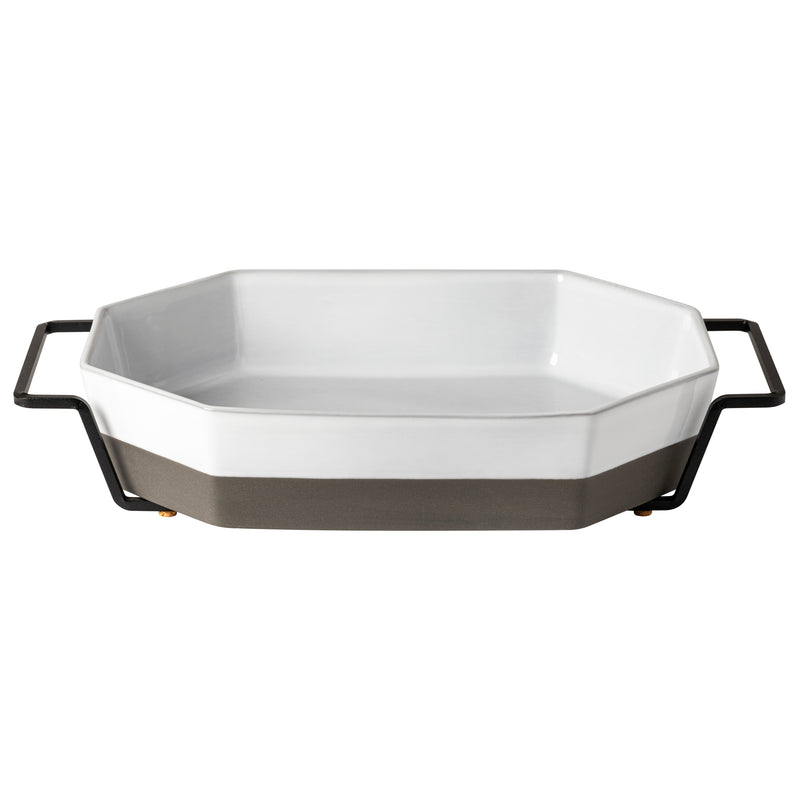 Costa Nova - Plano White Oct. baker w/ metallic holder - Limolin 