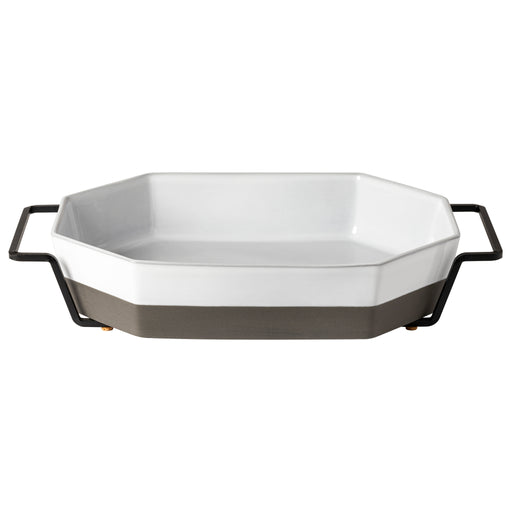 Costa Nova - Plano White Oct. baker w/ metallic holder - Limolin 