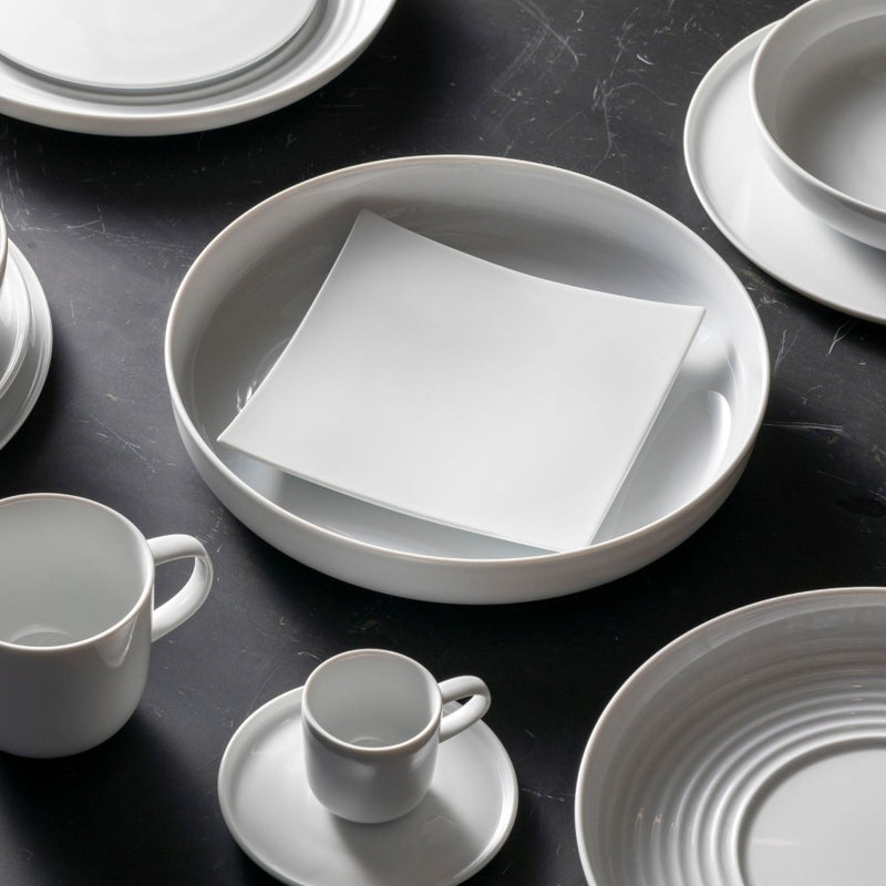Costa Nova - Resonance White Porcelain Square Plate - Limolin 