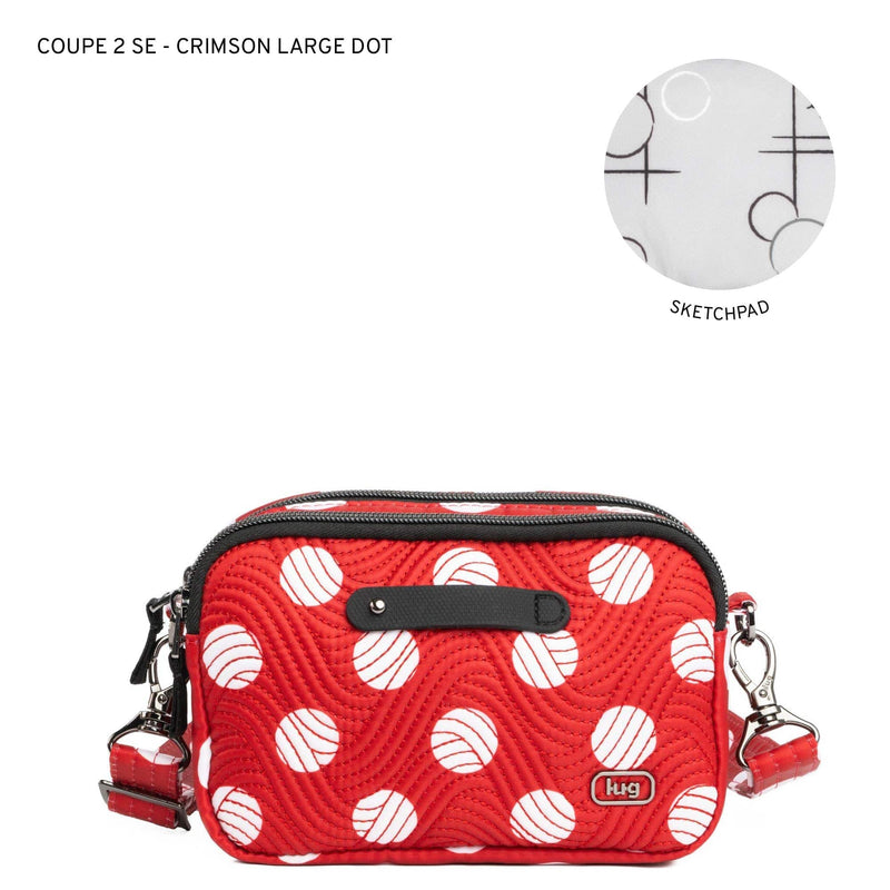 LUG - Coupe SE 2 Convertible Crossbody Bag - CRIMSON LARGE DOT - colour view