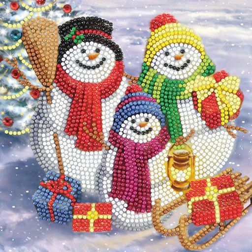 Crystal Art - CA Card - Snowman Family Fun - Limolin 
