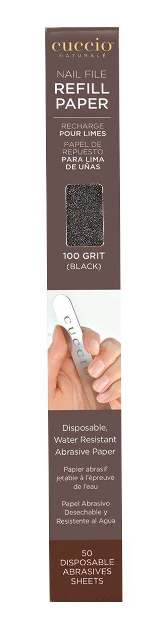 Cuccio - Black 100 grit Stainless Steel Nail File Refill 50 Units - Limolin 