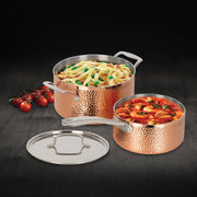 Cuisinart - Hand Hammered Five-Ply Copper Cookware Set- 8 piece - Limolin 