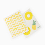 Cuisipro - All Purpose Eco-Cloth, SM 20x17cm Yellow Stripe/Lemon 2pk - Limolin 