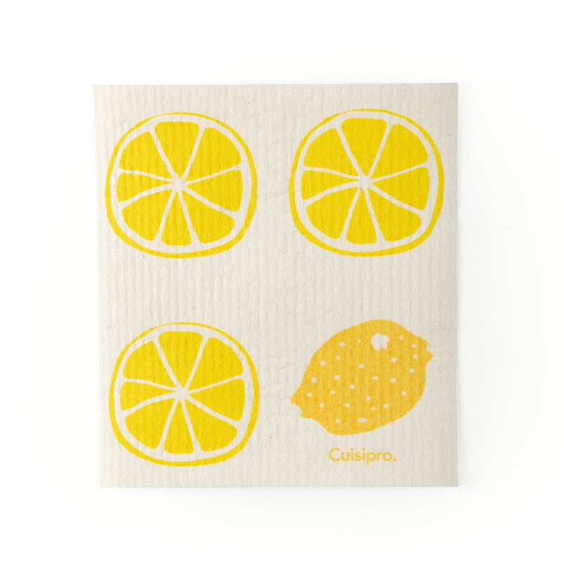 Cuisipro - All Purpose Eco-Cloth, SM 20x17cm Yellow Stripe/Lemon 2pk - Limolin 