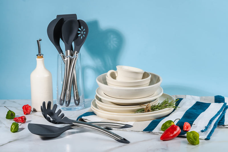 Cuisipro - Silicone Wok Turner 12.5"/32cm Grey (LFGB Silicone) - Limolin 