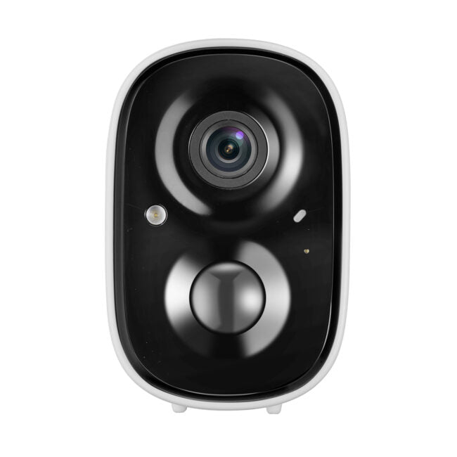 Gyration - Smart Home Outdoor/Indoor Wifi Camera 2MP Cyberview 2010 IP65 Waterproof Built in Mic Motion Detection Night Vision Rechargeable Battery - White