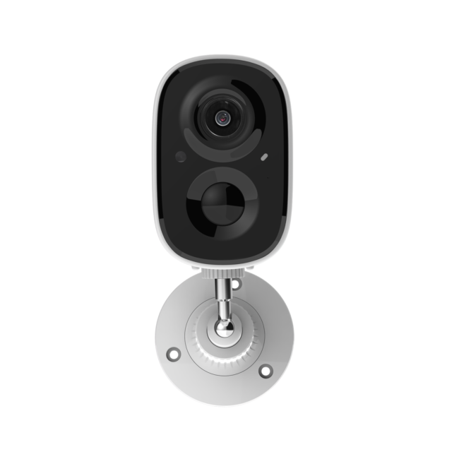 Gyration - Smart Home Outdoor/Indoor Wifi Camera 2MP Cyberview 2010 IP65 Waterproof Built in Mic Motion Detection Night Vision Rechargeable Battery - White