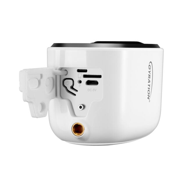 Gyration - Smart Home Outdoor/Indoor Wifi Camera 2MP Cyberview 2010 IP65 Waterproof Built in Mic Motion Detection Night Vision Rechargeable Battery - White