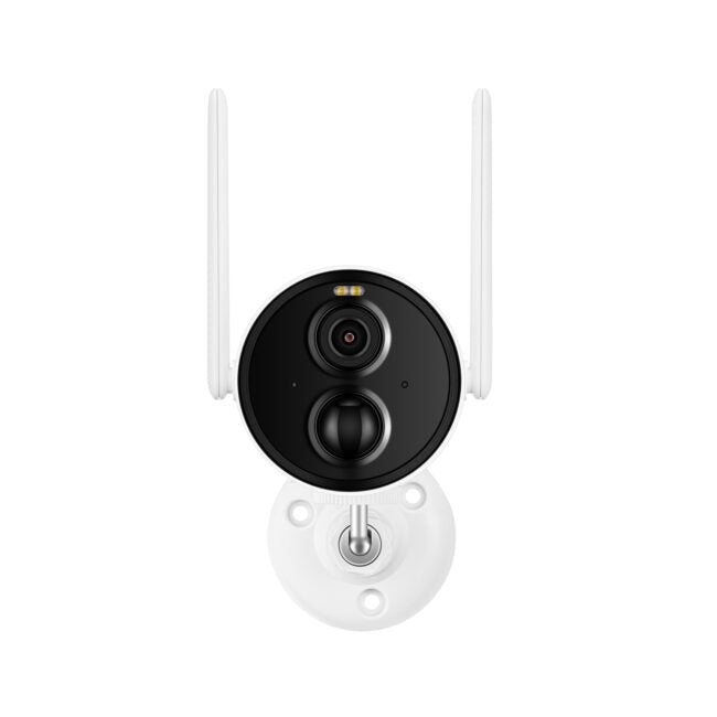 Gyration - Smart Home Outdoor/Indoor Wifi Camera 3MP Cyberview 3010 IP65 Waterproof Solar Powered Built in Mic Motion Detection Starlight Technology - White