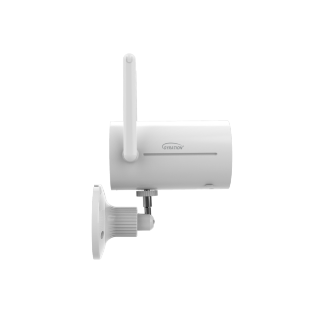Gyration - Smart Home Outdoor/Indoor Wifi Camera 3MP Cyberview 3010 IP65 Waterproof Solar Powered Built in Mic Motion Detection Starlight Technology - White