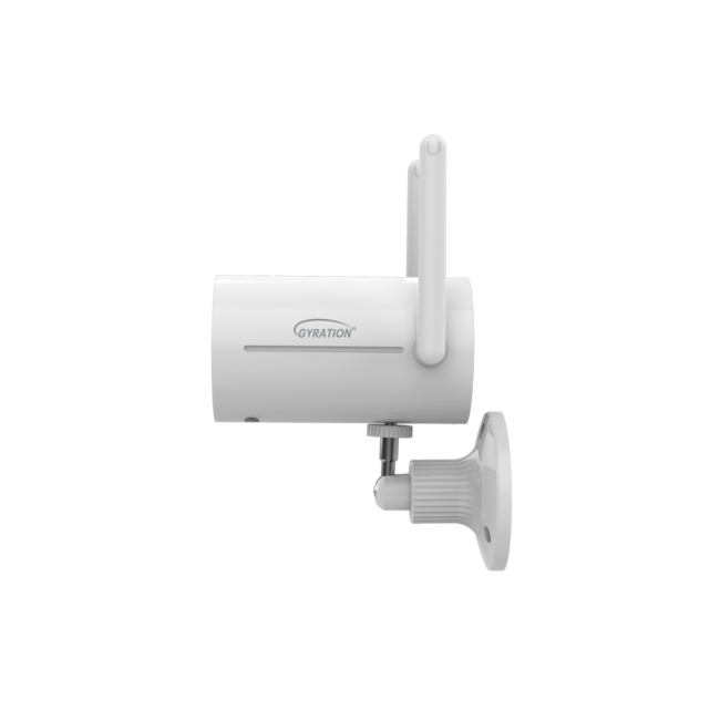 Gyration - Smart Home Outdoor/Indoor Wifi Camera 3MP Cyberview 3010 IP65 Waterproof Solar Powered Built in Mic Motion Detection Starlight Technology - White