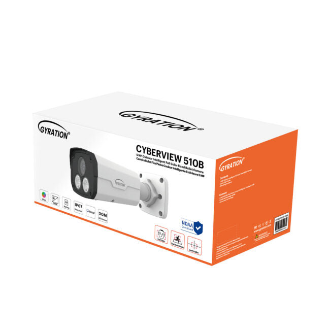 Gyration - Outdoor Network Camera CYBERVIEW 510B 5MP Intelligent Night View Color Fixed Bullet