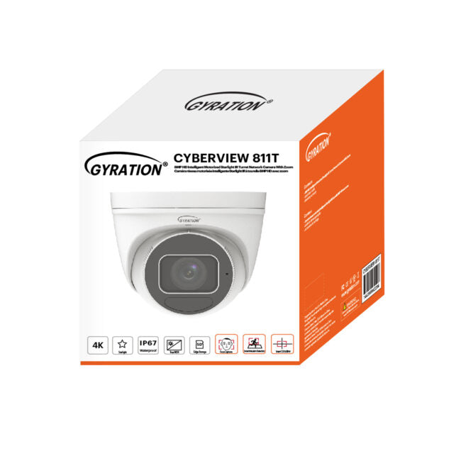 Gyration - Outdoor Network Camera CYBERVIEW 811T 8MP Intelligent Varifocal Turret