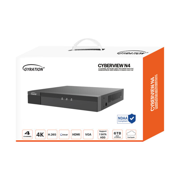 Gyration - Network Video Recorder (NVR) CYBERVIEW N4 with PoE 4-Channel Input