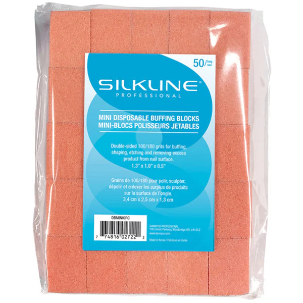 Silkline - Disposable Mini Buffing Block Orange (grit 100/180) (50-PACK)