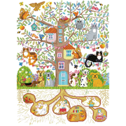 TREE HOUSE FAMILY (30" x 22.2" - 77cm x 57cm)