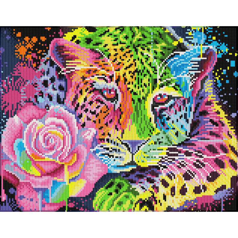 NEON RAINBOW LEOPARD (13.7" x 17.6" - 35cm x 45cm)