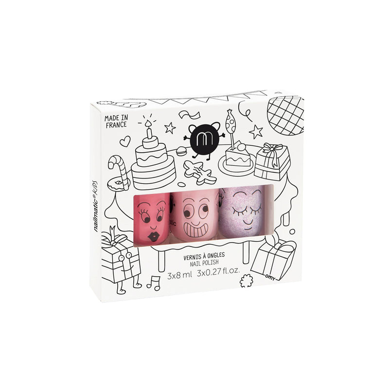Nailmatic - Set of 3 Water Based Nail - polishes - Party: Cookie + Bella + Polly